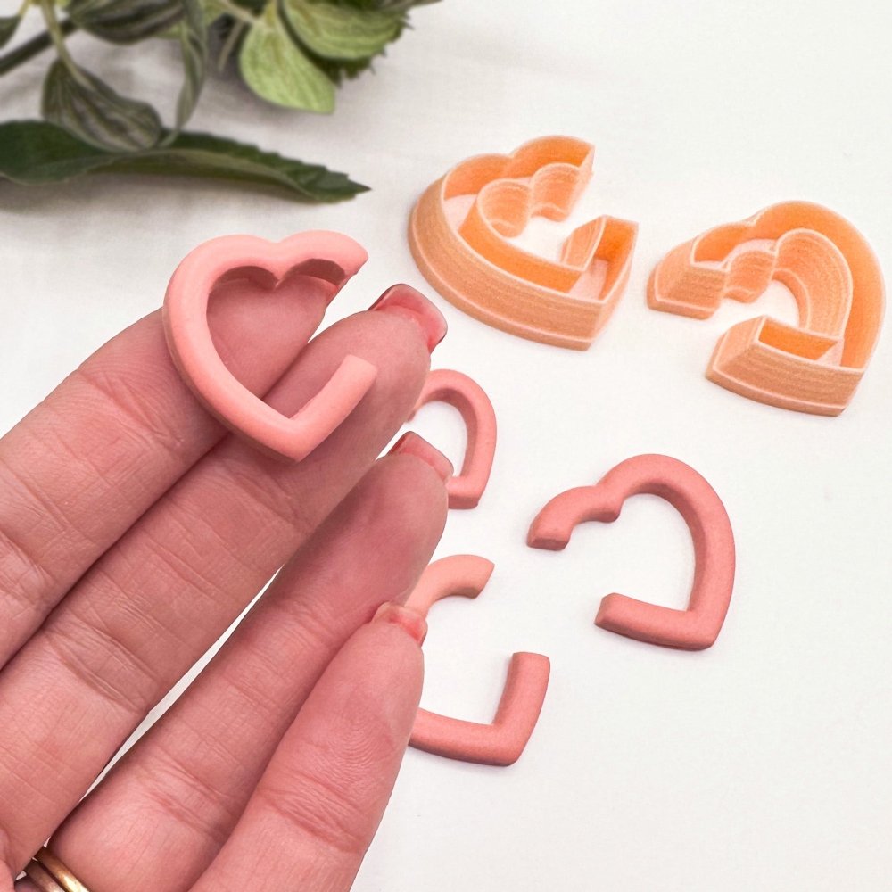 Heart Hoop Polymer Clay Cutter | Set Mirrored Hoops -Kaly and Klay