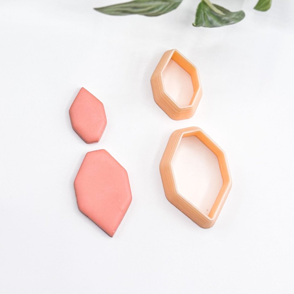 Jewel Hexagon Clay Cutter | Faceted Gemstone Design - 