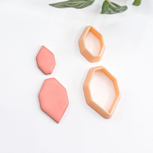 Jewel Hexagon Clay Cutter | Faceted Gemstone Design - 