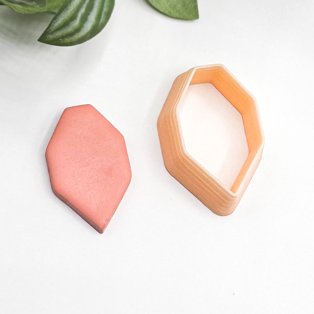 Jewel Hexagon Clay Cutter | Faceted Gemstone Design - 