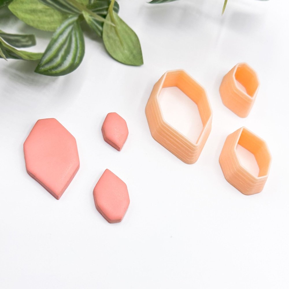 Jewel Hexagon Clay Cutter | Faceted Gemstone Design - 