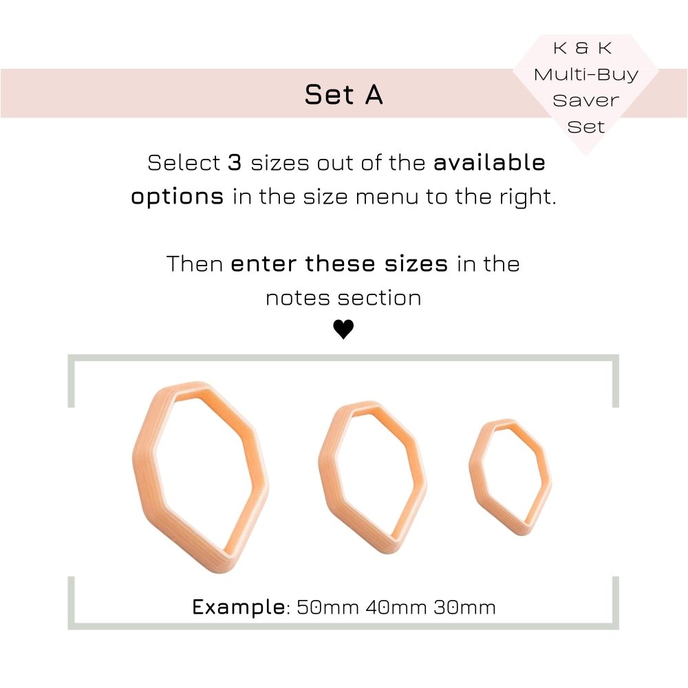 Jewel Hexagon Clay Cutter | Faceted Gemstone Design - 