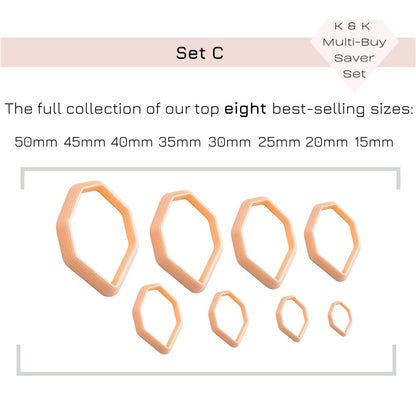 Jewel Hexagon Clay Cutter | Faceted Gemstone Design - 