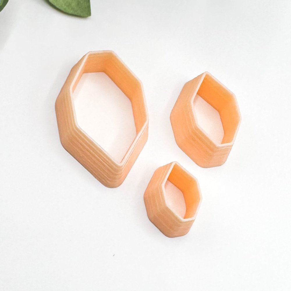 Jewel Hexagon Clay Cutter | Faceted Gemstone Design - 