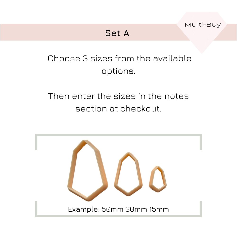 Jewel Shape Clay Cutter | Modern Faceted Design - 