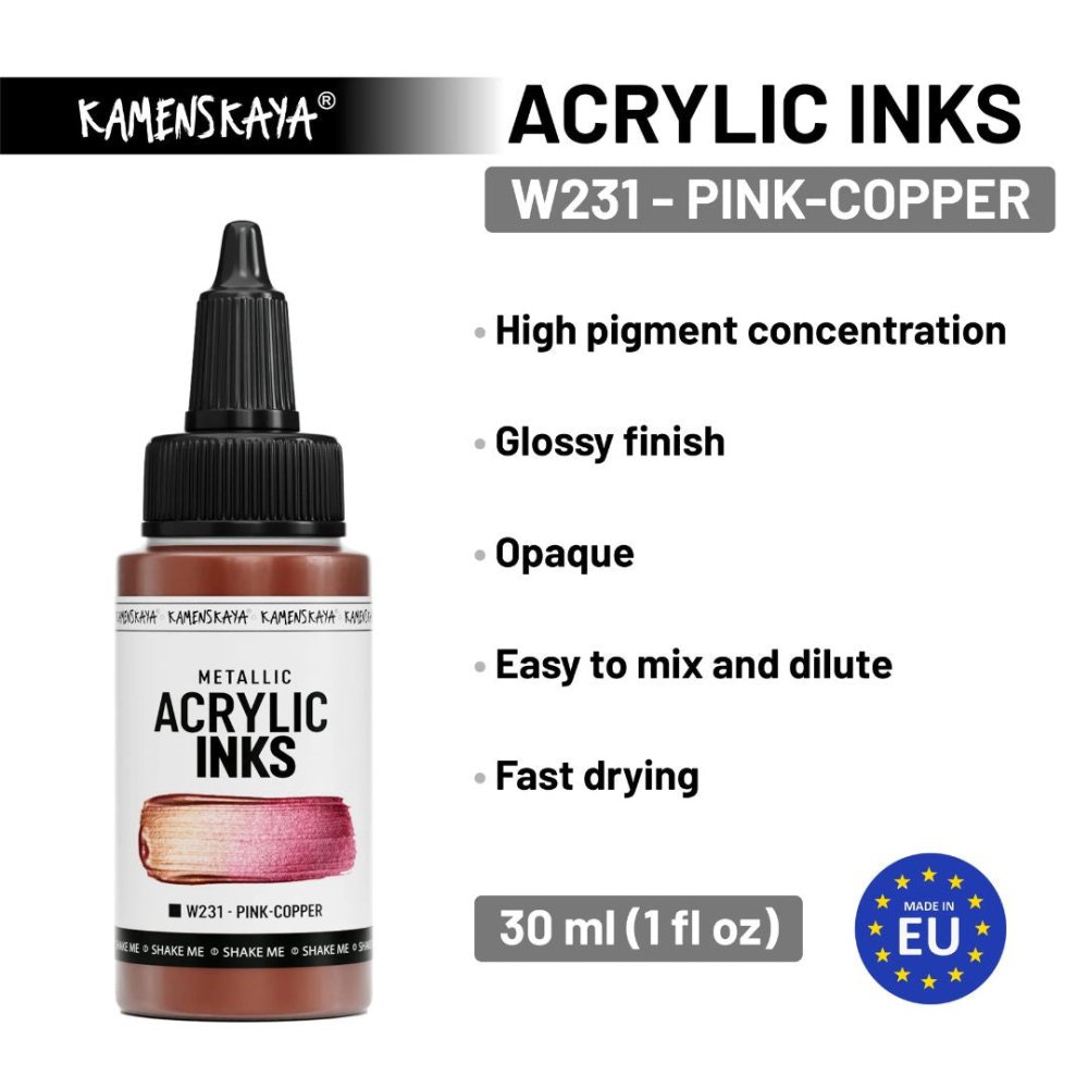 Kamenskaya Acrylic Ink 30ml | Chameleon Pink - Copper - 