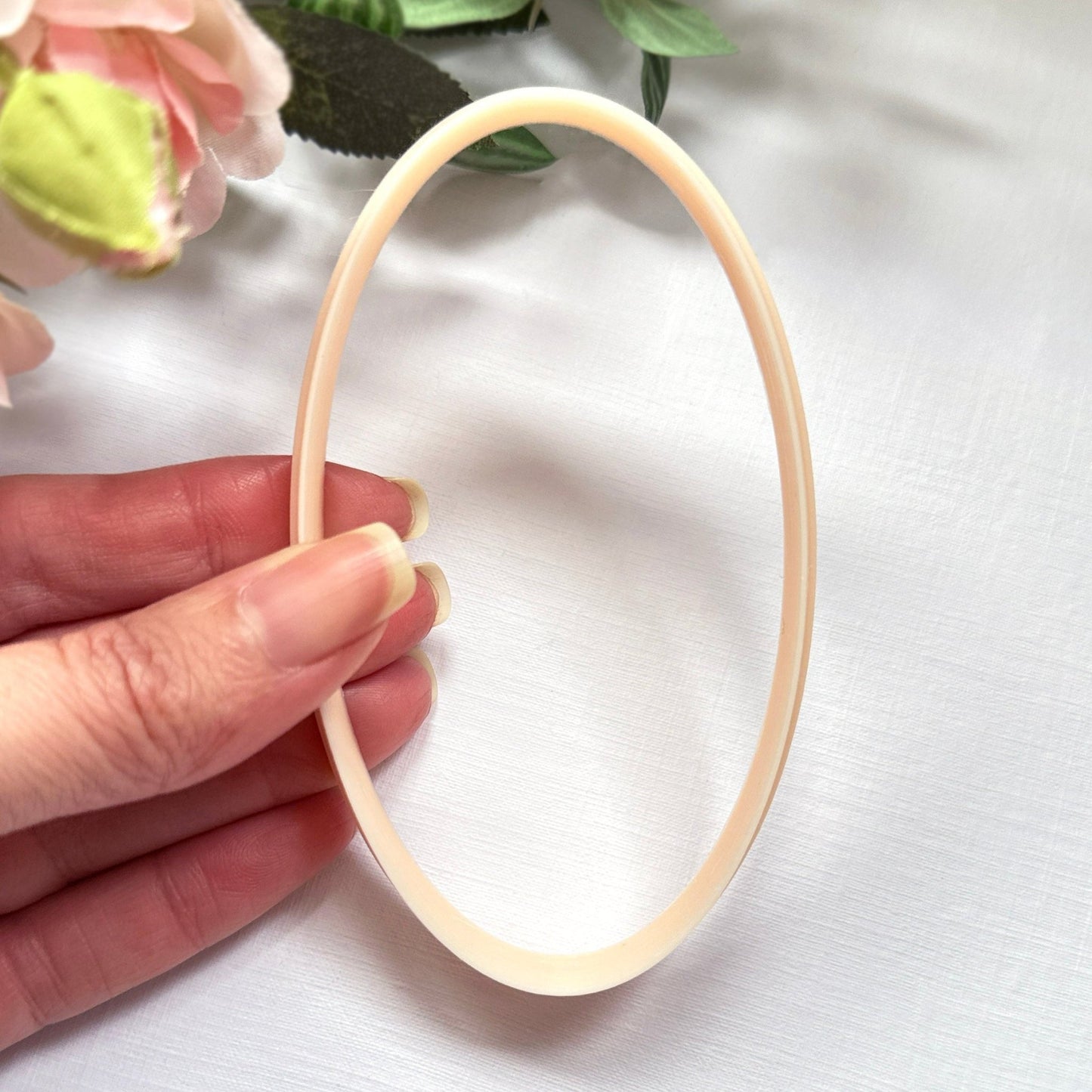 Oval large clay cutter for trinket dishes, coasters, clocks and wall plaques.