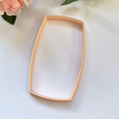 large curved rectangle clay cutter in a barrel shape, great for coasters, trinket dishes, wall art, clocks. Sizes avaliable from 80-180mm