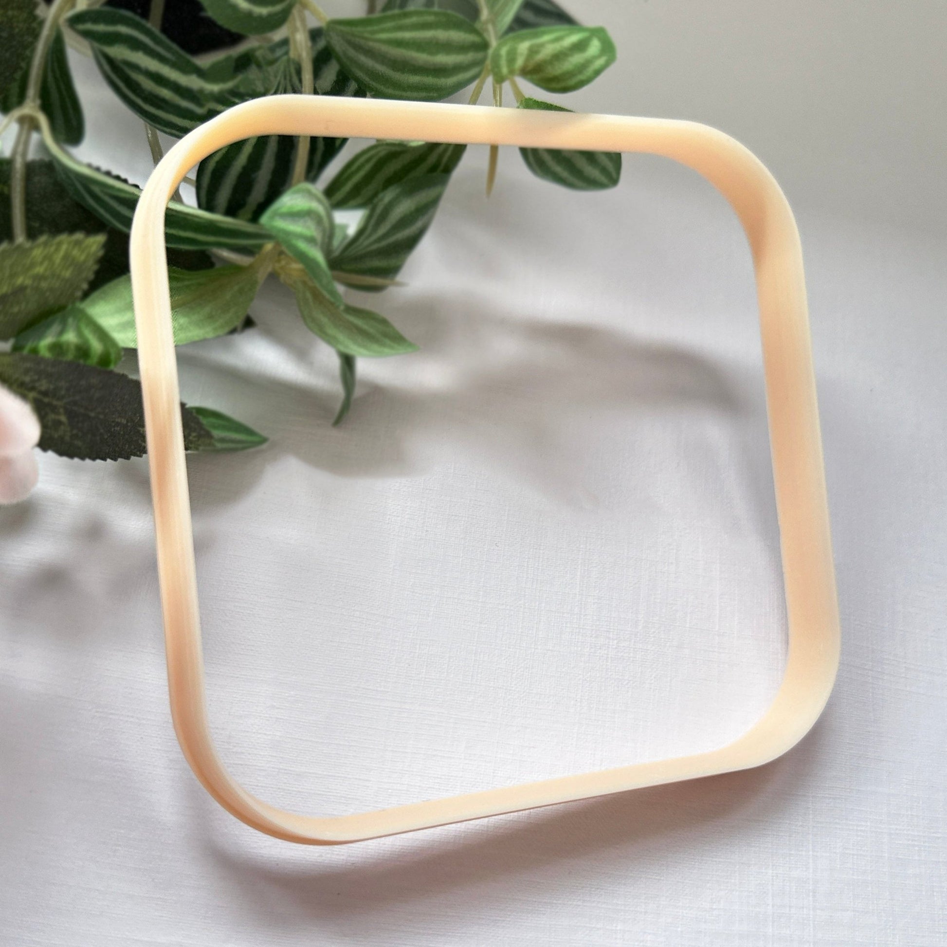 Square rounded clay cutter, for polymer clay and pottery trinket dishes, plates, clocks, coasters, cookies.