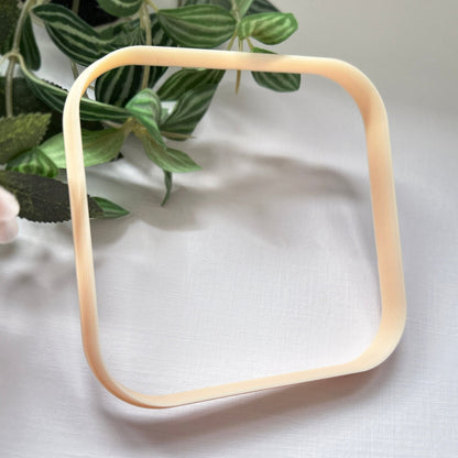 Square rounded clay cutter, for polymer clay and pottery trinket dishes, plates, clocks, coasters, cookies.