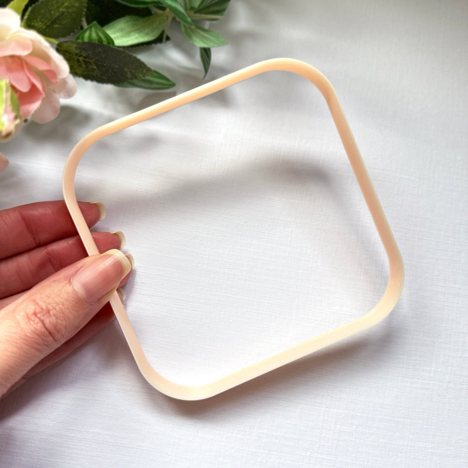 Square rounded clay cutter, for polymer clay and pottery trinket dishes, plates, clocks, coasters, cookies.