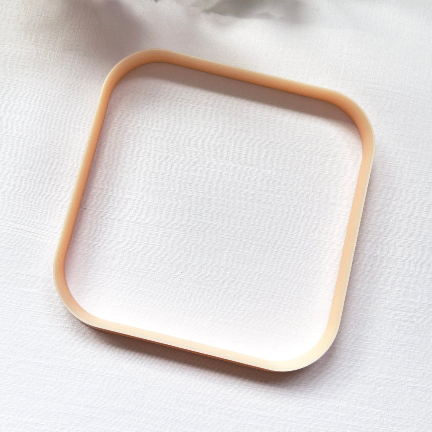 Square rounded clay cutter, for polymer clay and pottery trinket dishes, plates, clocks, coasters, cookies.