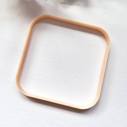 Square rounded clay cutter, for polymer clay and pottery trinket dishes, plates, clocks, coasters, cookies.