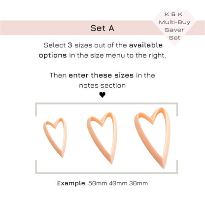 Long Heart Polymer Clay Cutter - 