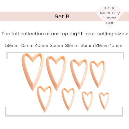 Long Heart Polymer Clay Cutter - 