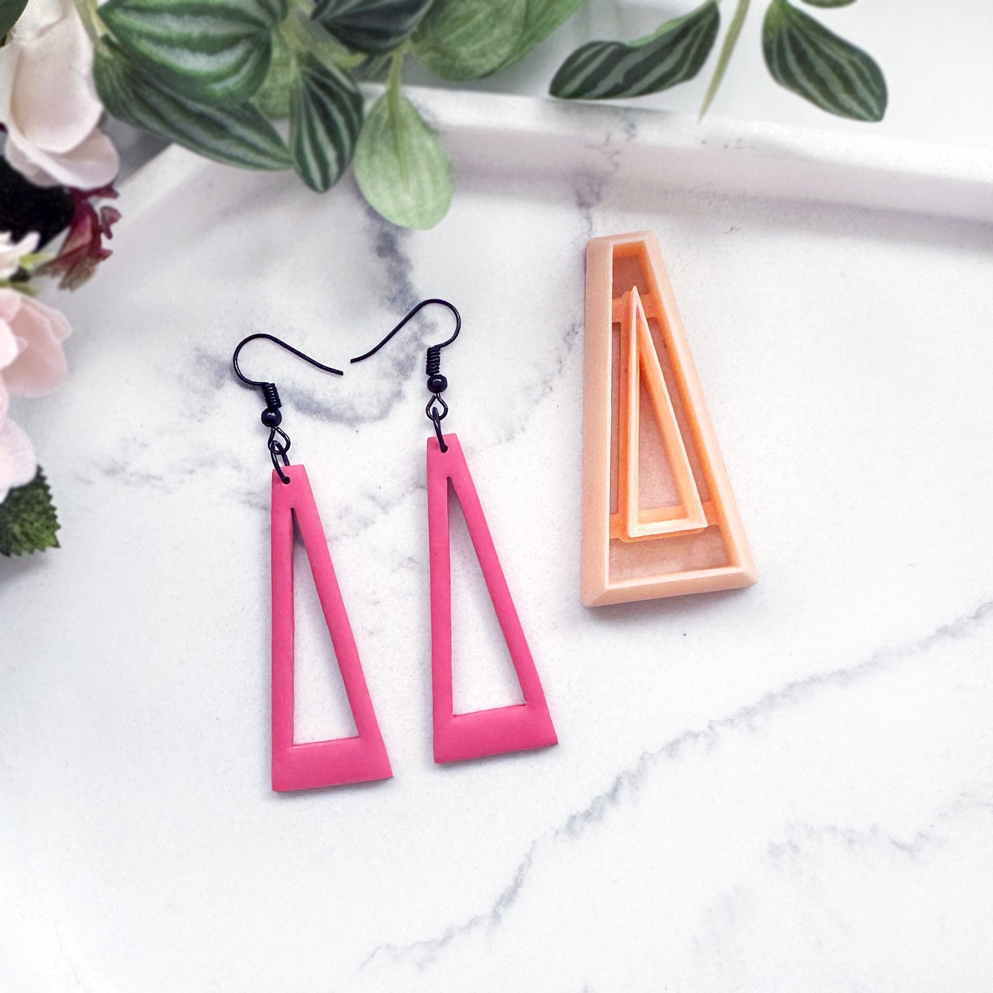 Long Triangle Donut Clay Cutter | 90s Vibe Skinny Window Cut Out polymer clay jewellery making tool