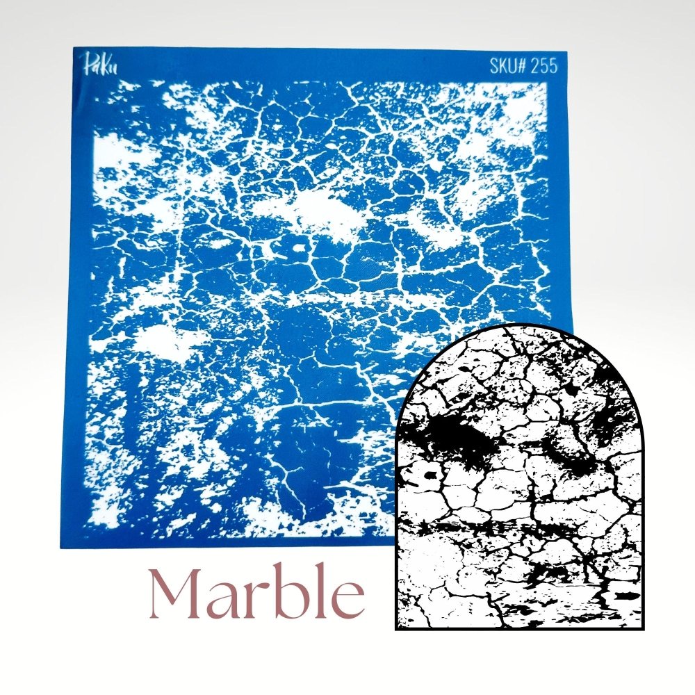 Marble Silkscreen Stencil | Marbled Effect Cracked Pattern - 