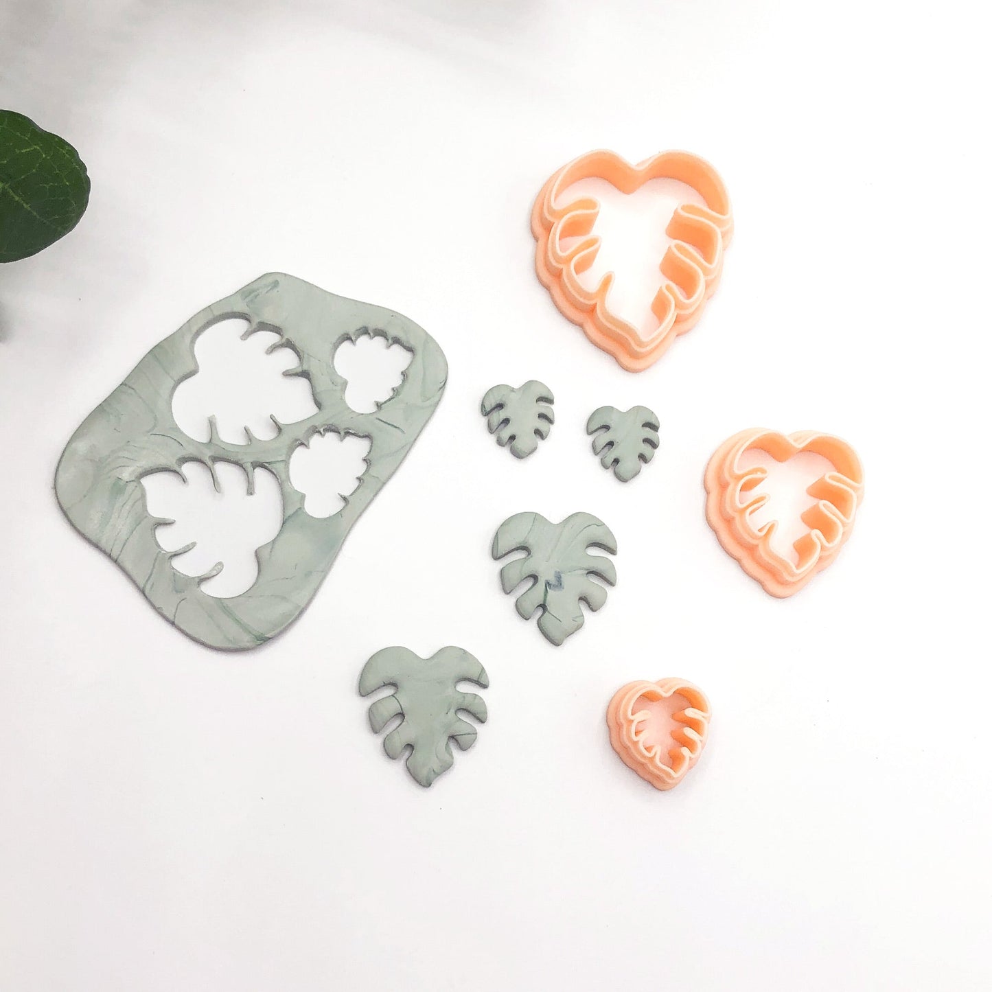 Monstera leaf clay cutter, perfect for summer vibe jewellery and tropical crafts