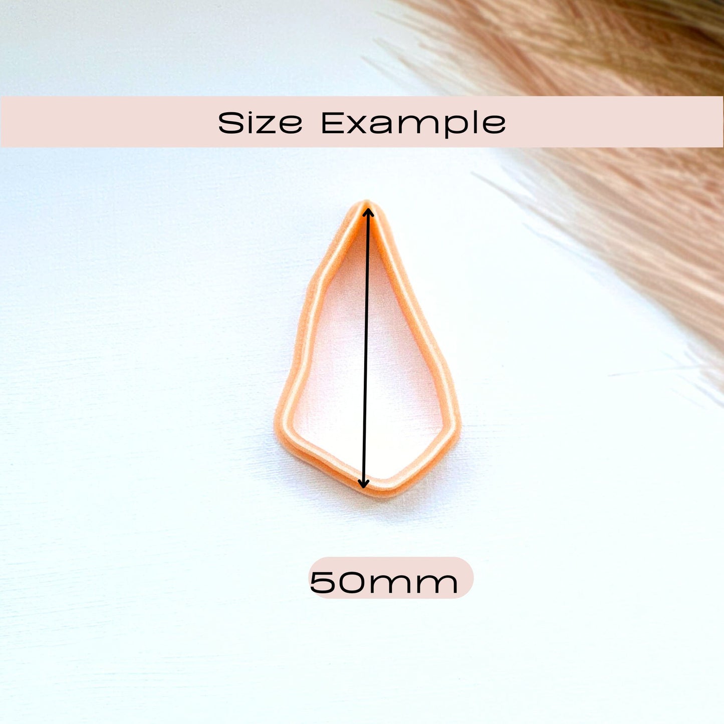 Organic drop, abstarct dagger shape clay cutter single
