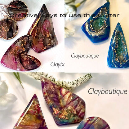 Organic drop, abstarct dagger shape beads made by clayboutique

