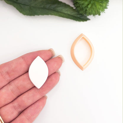 Oval Marquise Clay Cutter - with the polymer clay cut out made using it