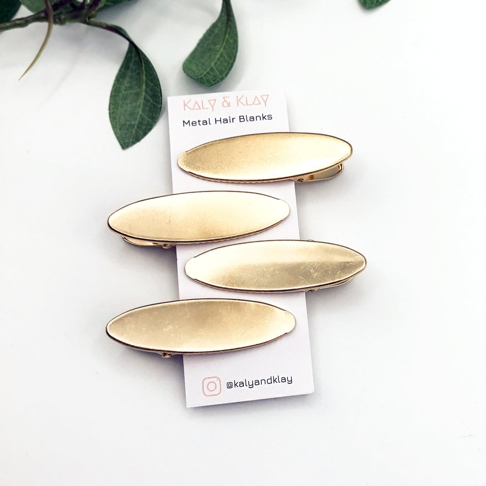Pack of Gold Barrette Hair Clip Blanks - 