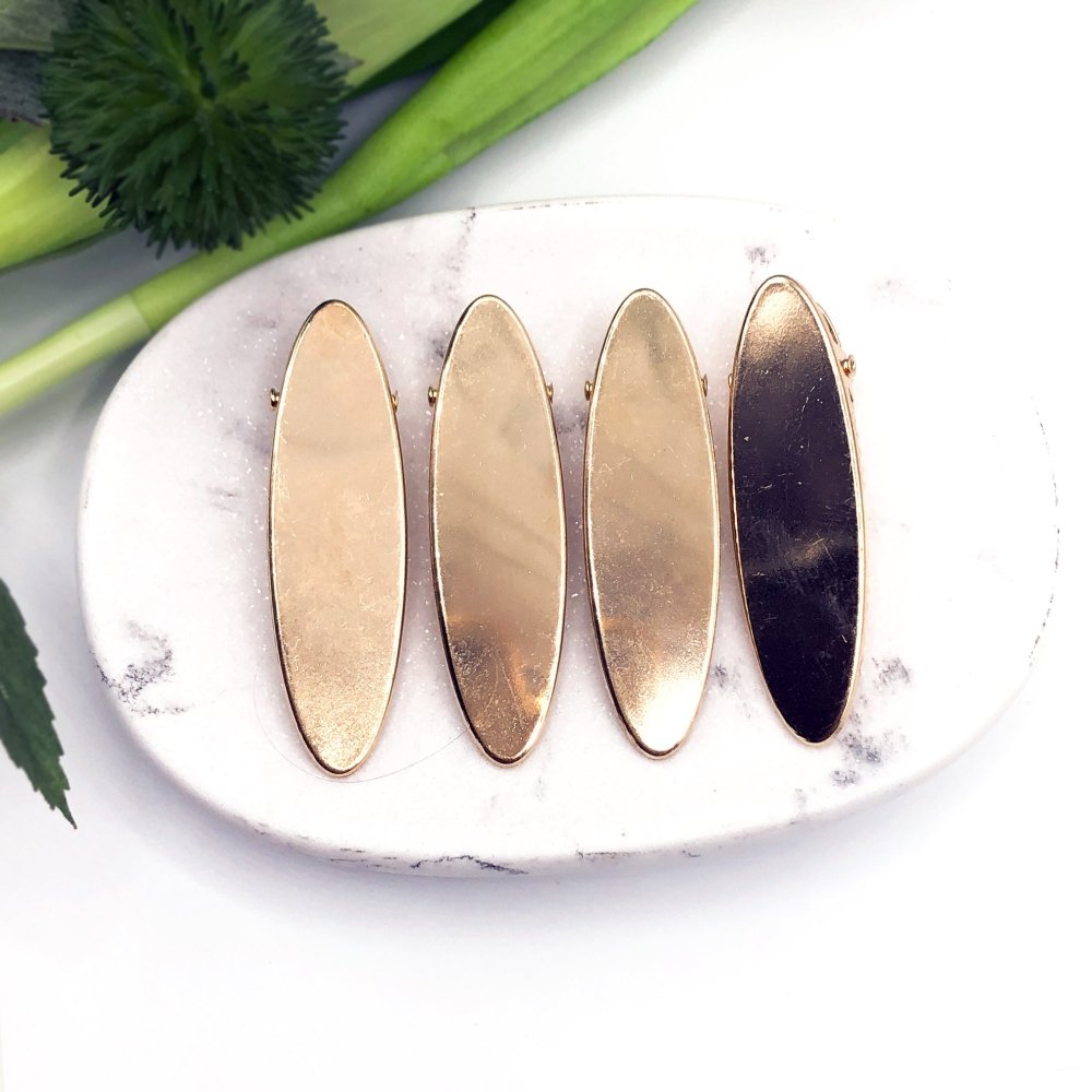 Pack of Gold Barrette Hair Clip Blanks - 