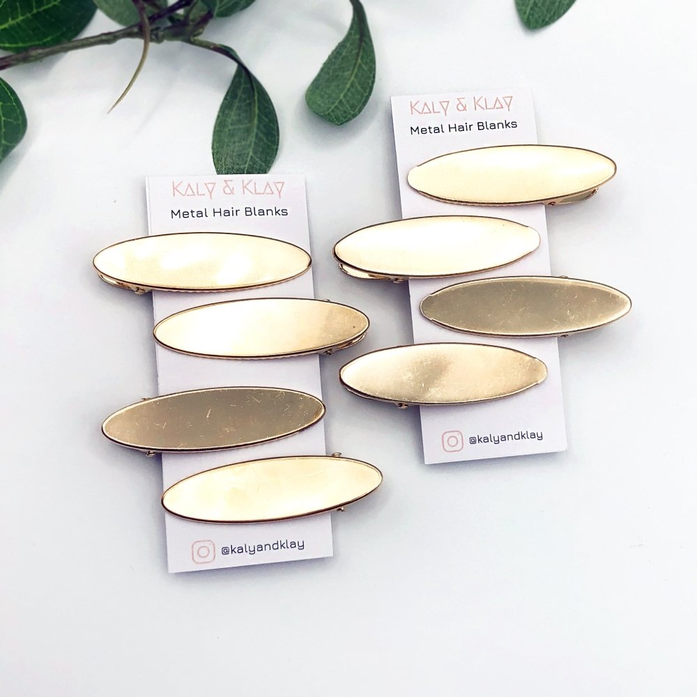 Pack of Gold Barrette Hair Clip Blanks - 