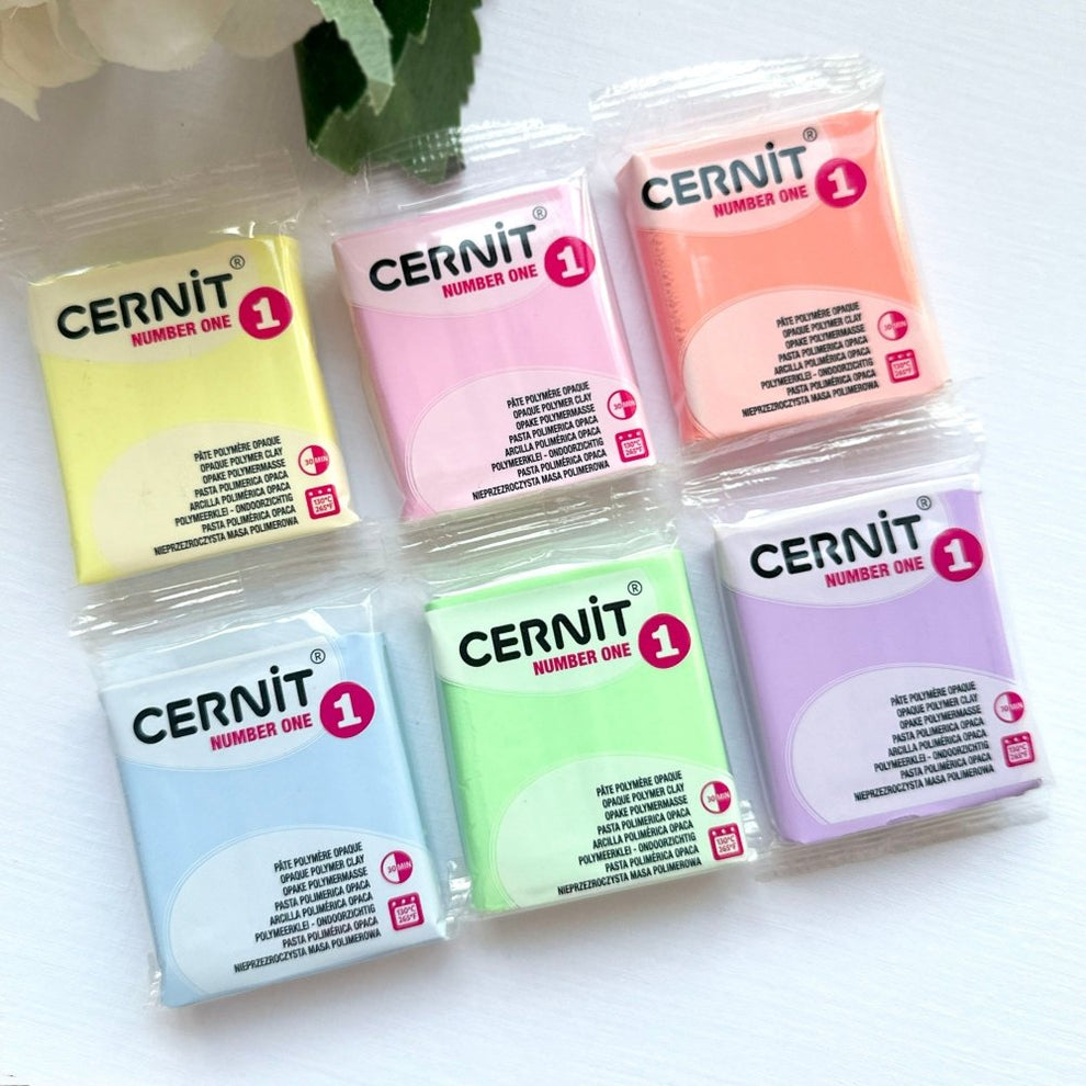 Pastel Shades Set | Cernit Number One Polymer Clay 6 x 56g | Kaly and Klay