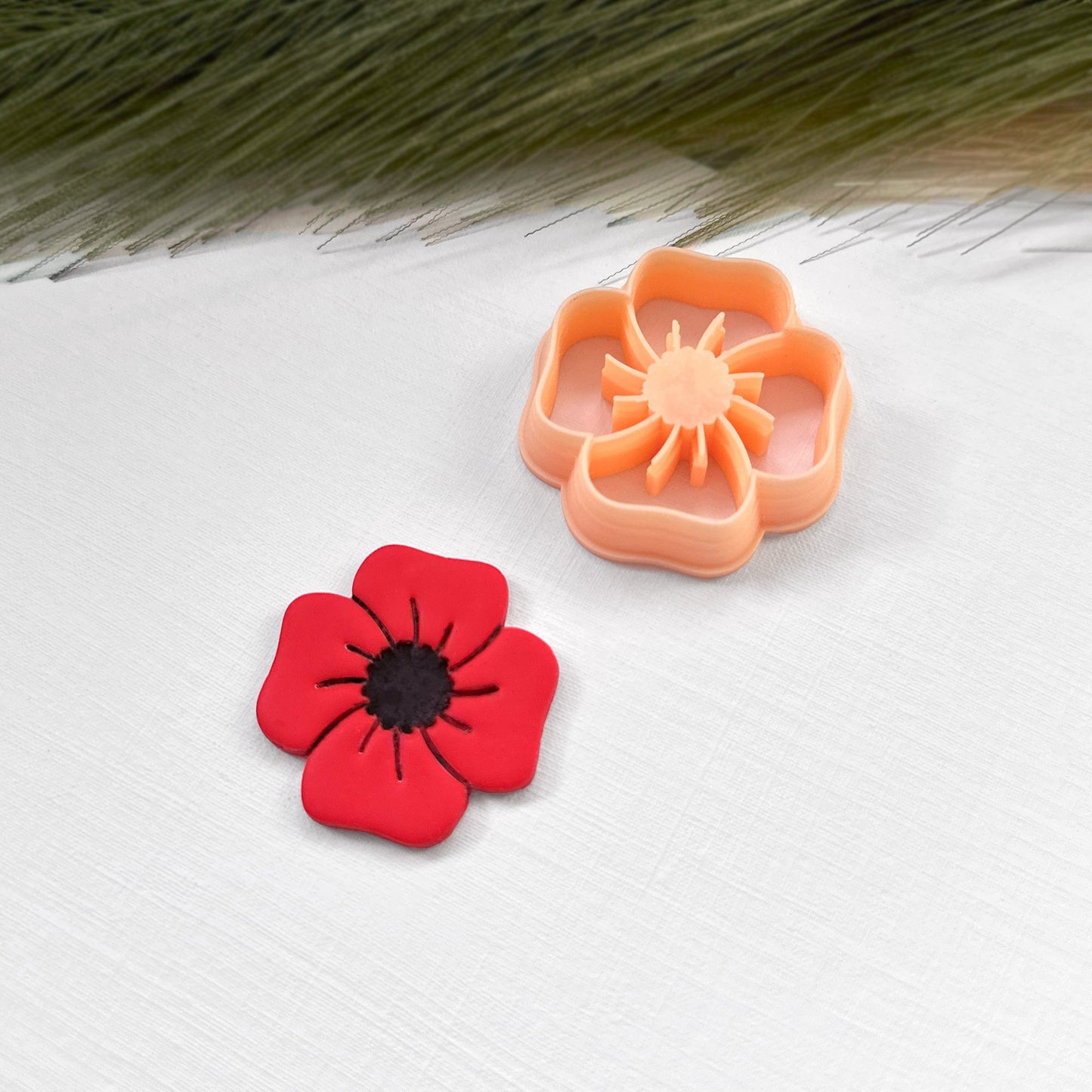 Poppy flower clay cutter perfect for polymer clay earring makers
