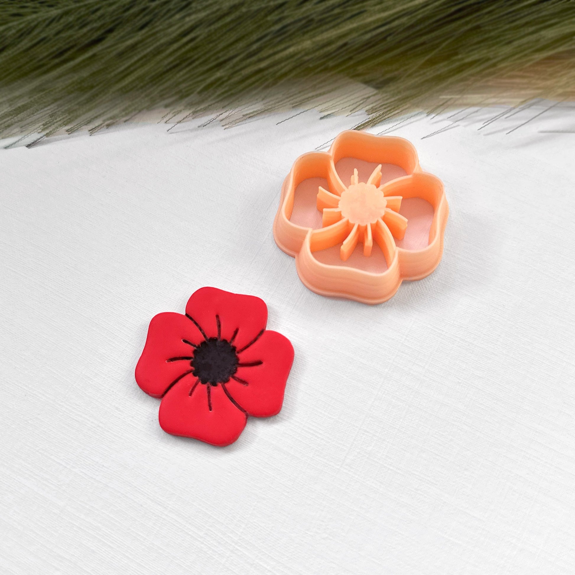 Poppy flower clay cutter perfect for polymer clay earring makers