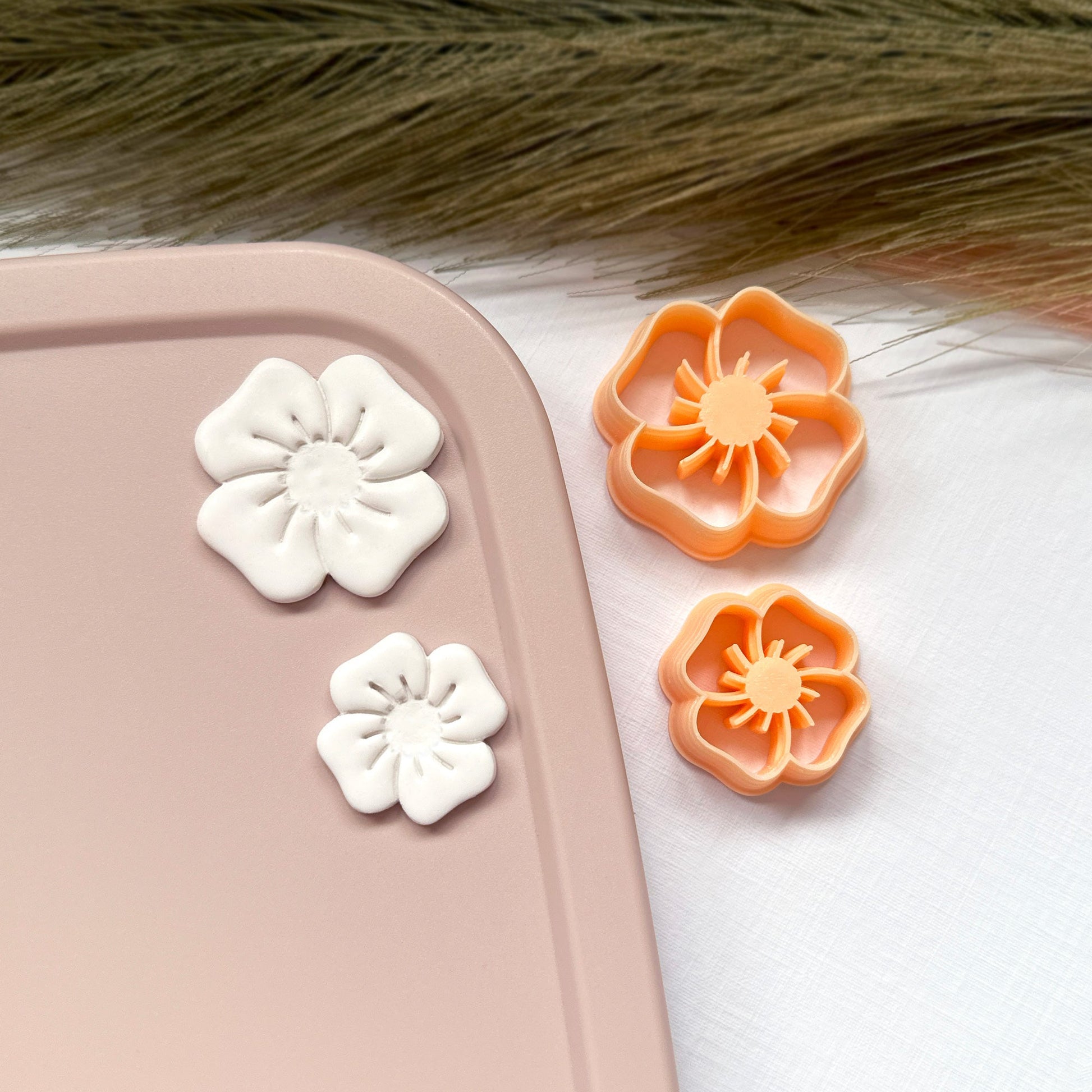 Poppy flower clay cutter perfect for polymer clay earring makers