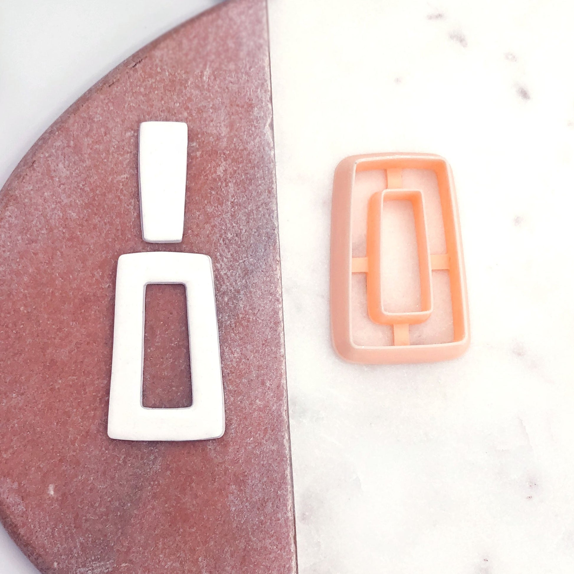 Rectangle slightly tapered clay cutter for polymer clay jewellery making