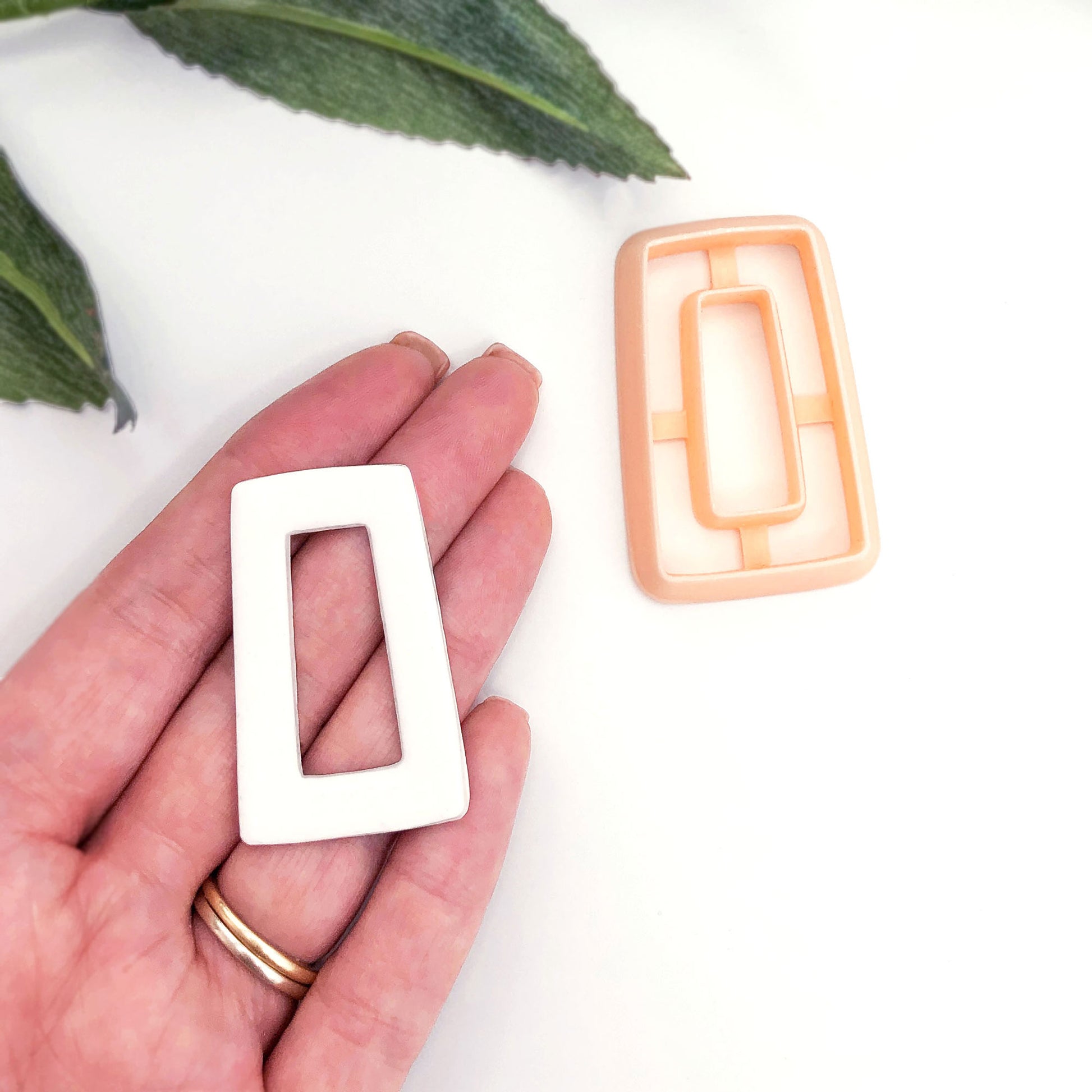 Rectangle slightly tapered clay cutter for polymer clay jewellery making