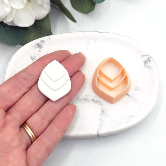 Rounded Teardrop Clay Cutter | Chevron -