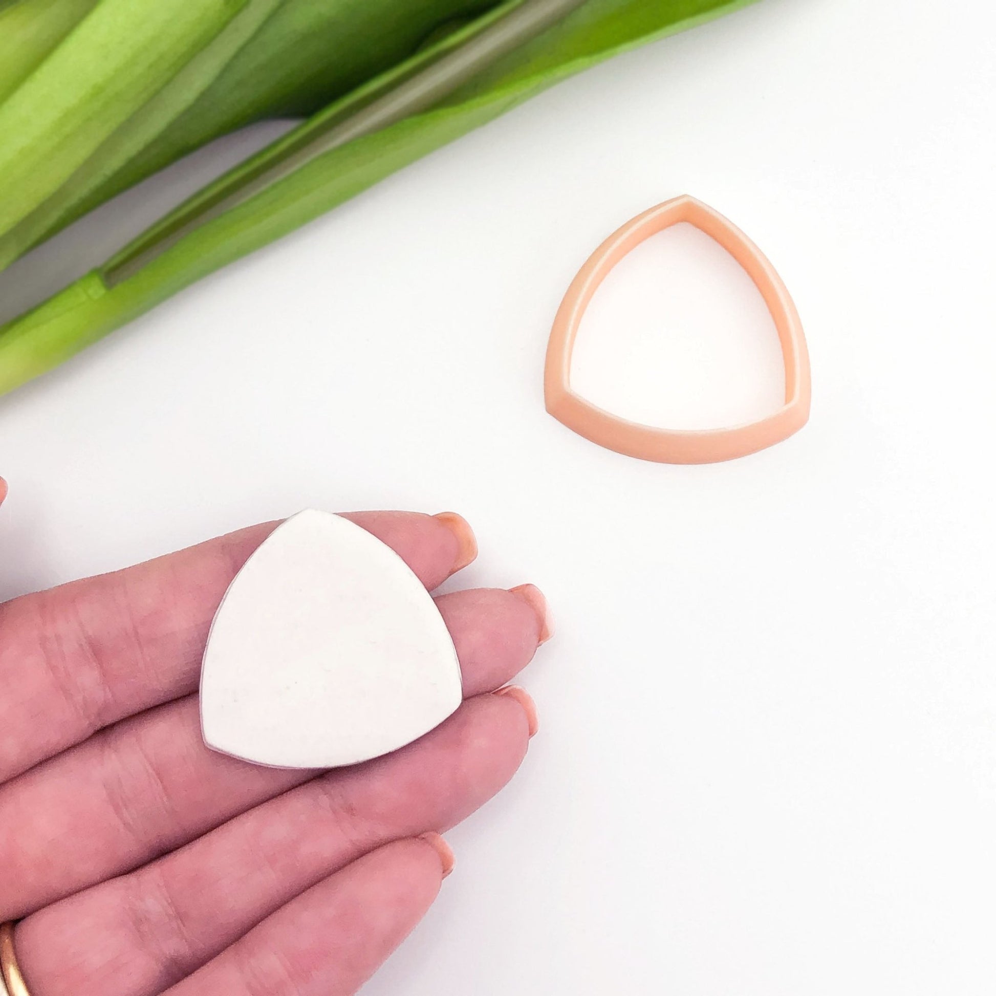 Rounded triangle clay cutter for polymer clay jewellery makers and crafts