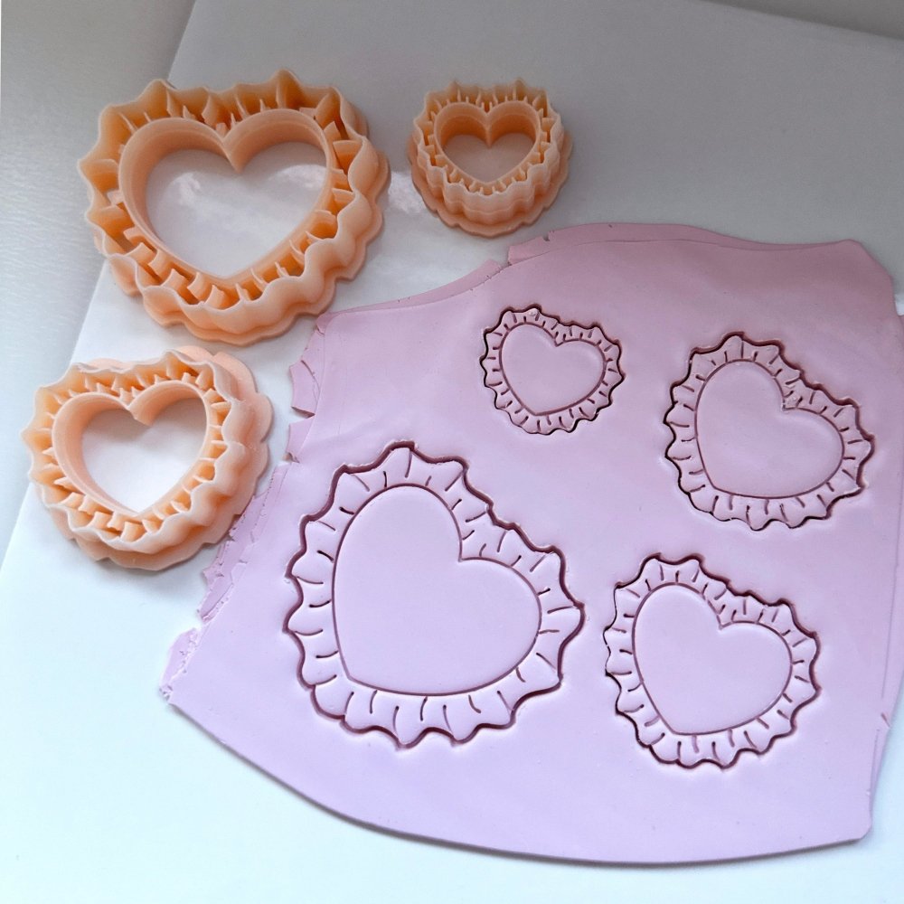 Ruffled Heart Clay Cutter | Pillow - 