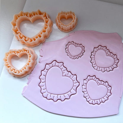 Ruffled Heart Clay Cutter | Pillow - 