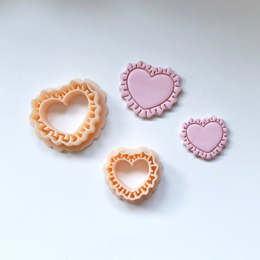 Ruffled Heart Clay Cutter | Pillow - 