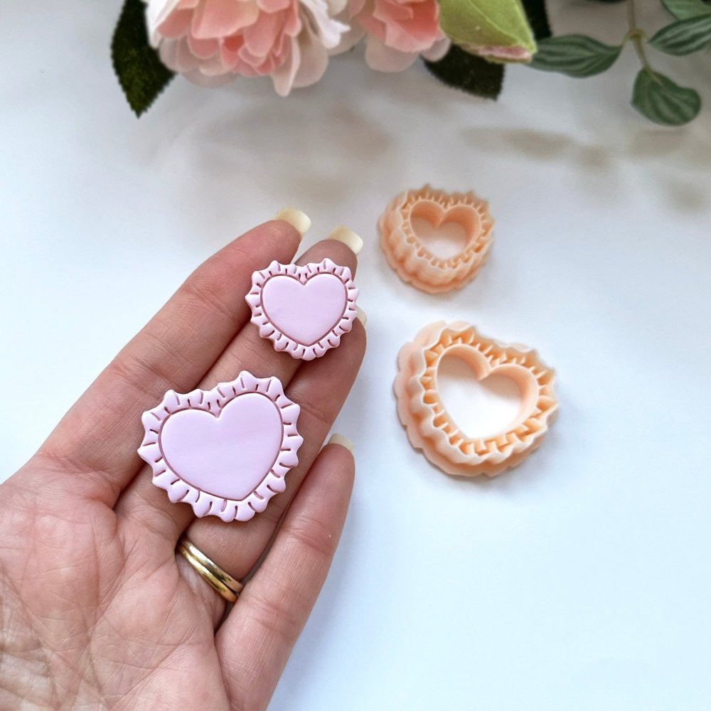 Ruffled Heart Clay Cutter | Pillow - 