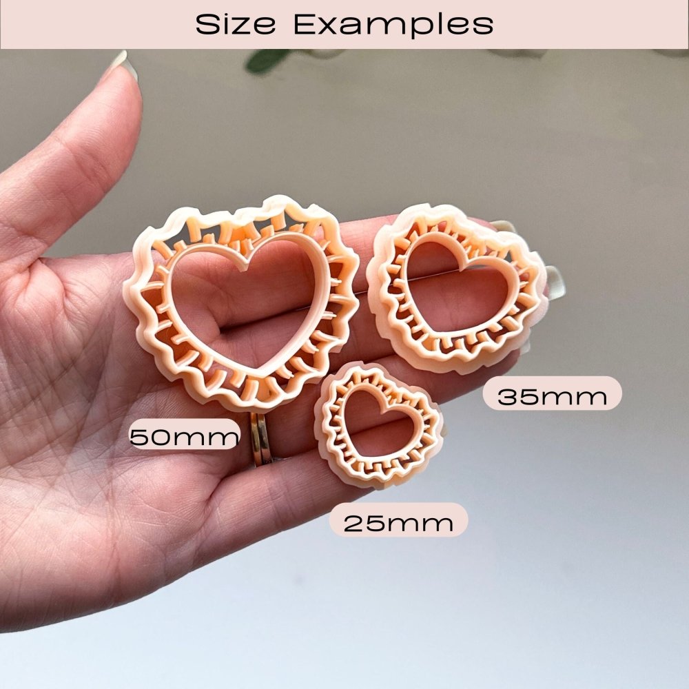 Ruffled Heart Clay Cutter | Pillow - 