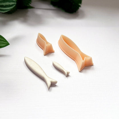 Sardine clay cutter. Long fish shape cutting tool for handmade jewellery making