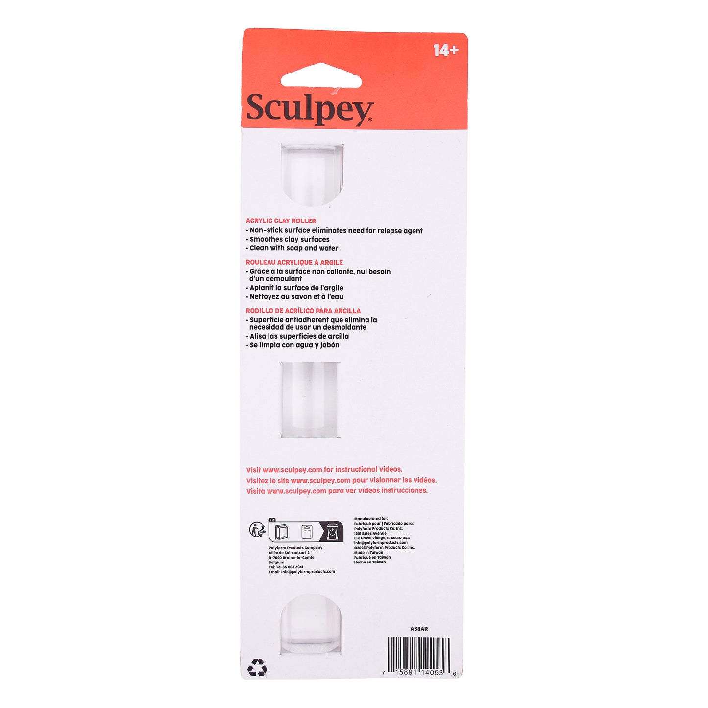 Sculpey packaging back on a white background