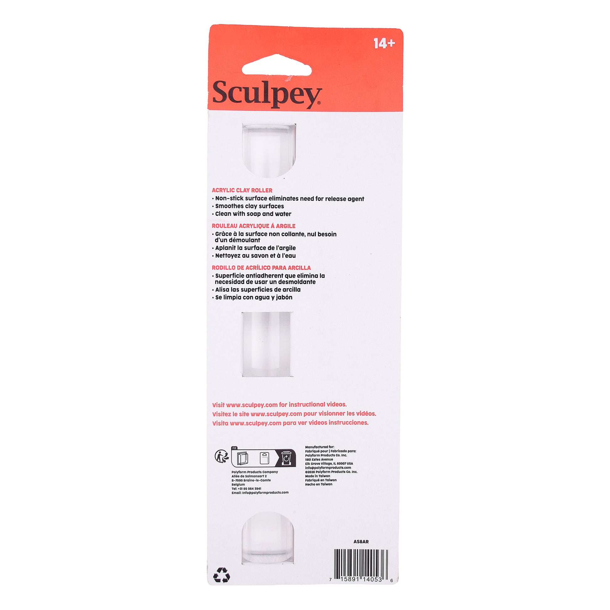 Sculpey packaging back on a white background