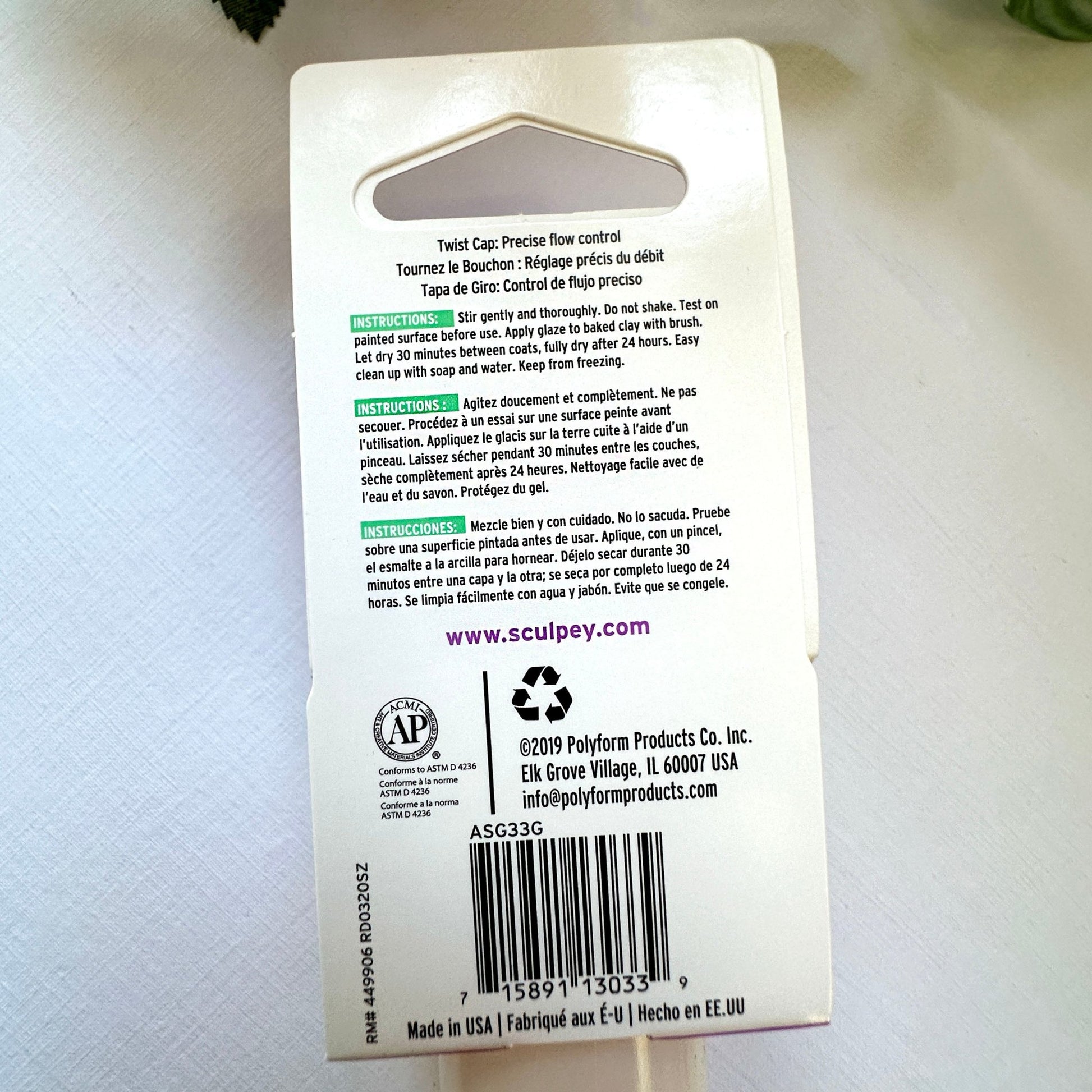 sculpey satin matte glaze for polymer clay 30-ml