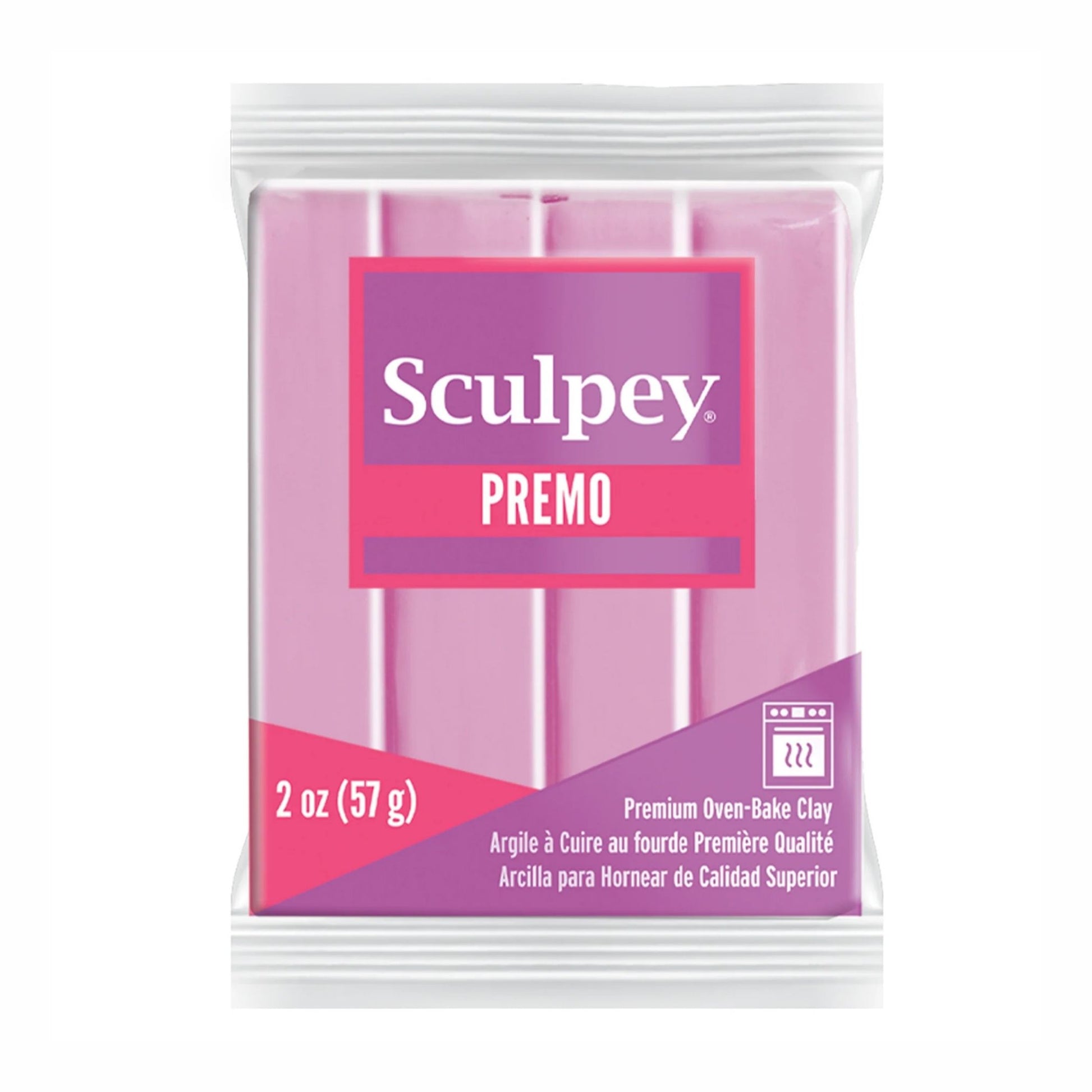 Sculpey Premo  Polymer Clay | Carnation - 57g - limited edition - packaging with pink and purple design on a white background. 
