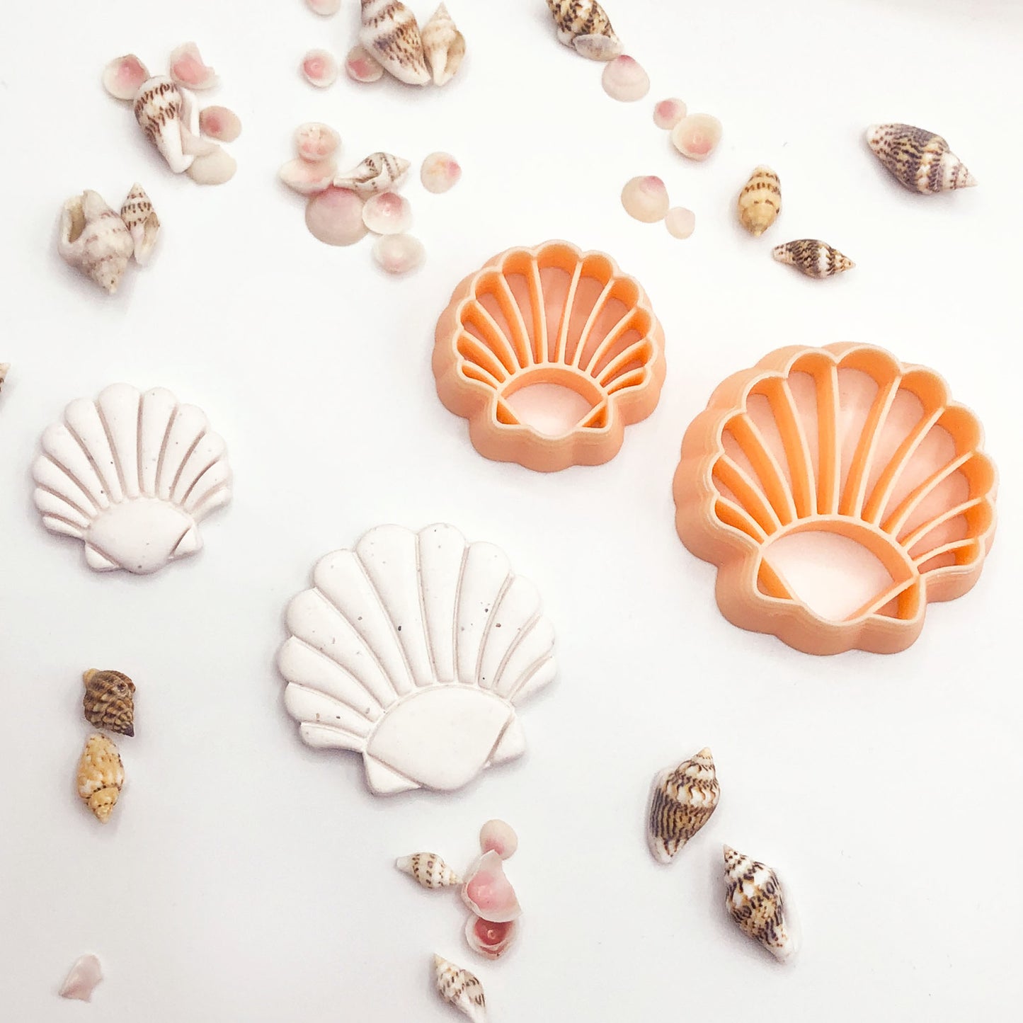 Seashell clay cutter. For polymer clay jewellery, earring making.