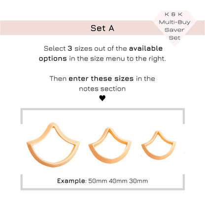 Shield crest clay cutter for jewellery makers and crafts - Set of 3 - choose any 3 sizes