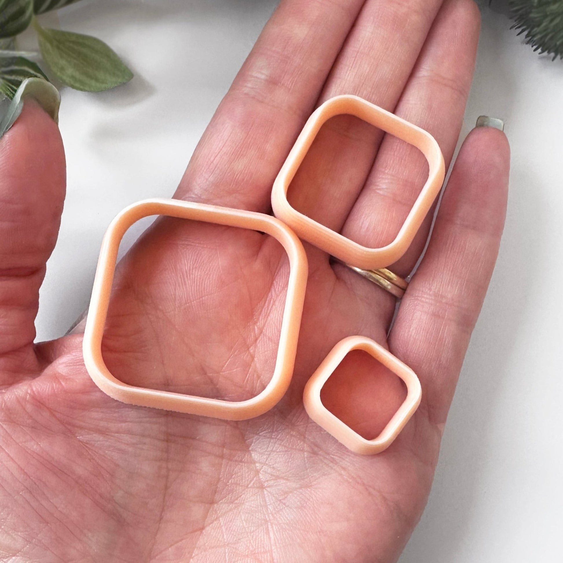 square rounded corners clay cutter for jewellery makers and crafts