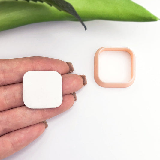 square rounded corners clay cutter for jewellery makers and crafts